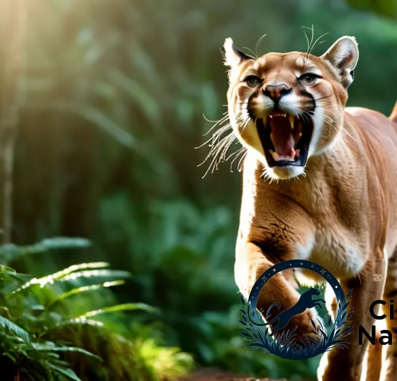 "The image should show a majestic Puma in mid-stride