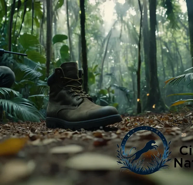 The image should show: a dense tropical forest floor