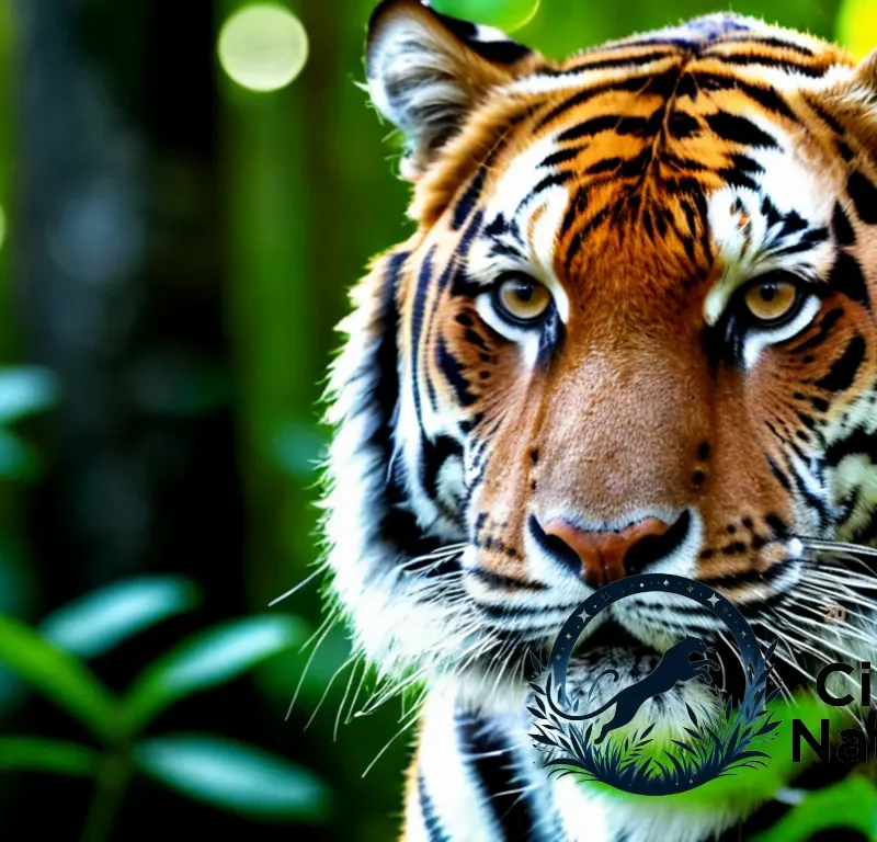 The image should show: A close-up of a majestic tiger's face