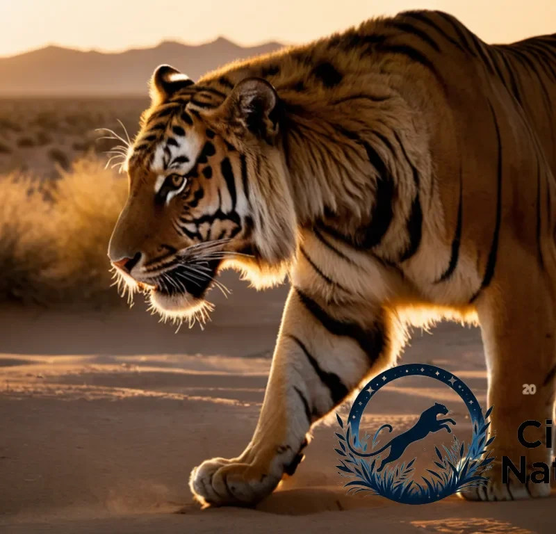 "The image should show a stark desert landscape at dusk