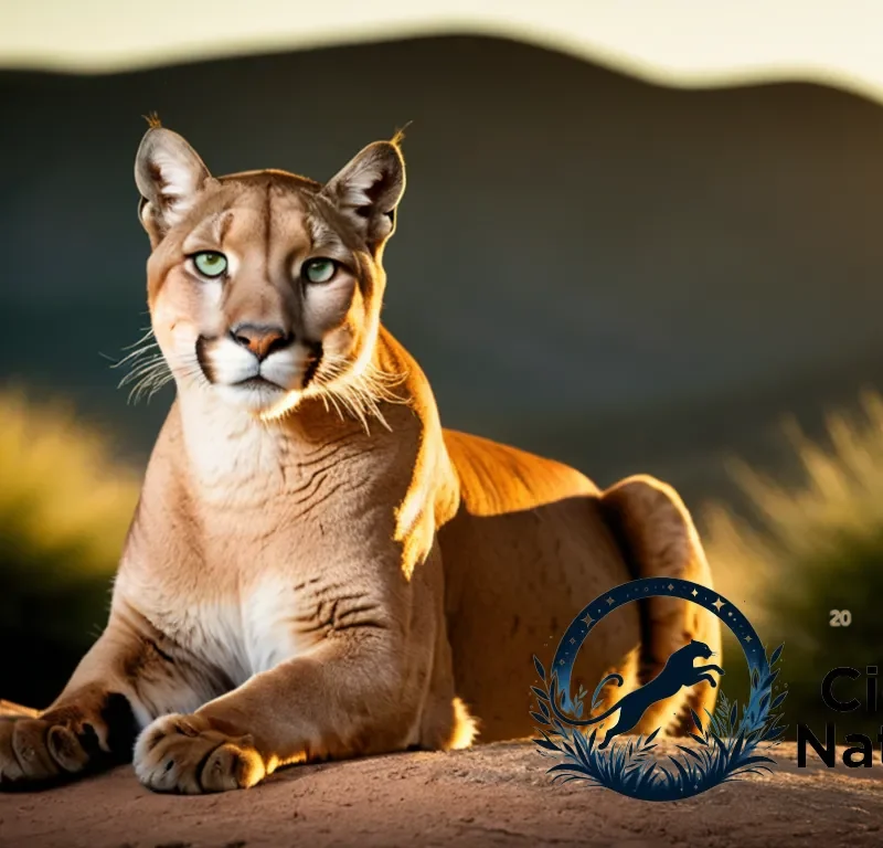 "The image should show: A majestic Puma on high alert