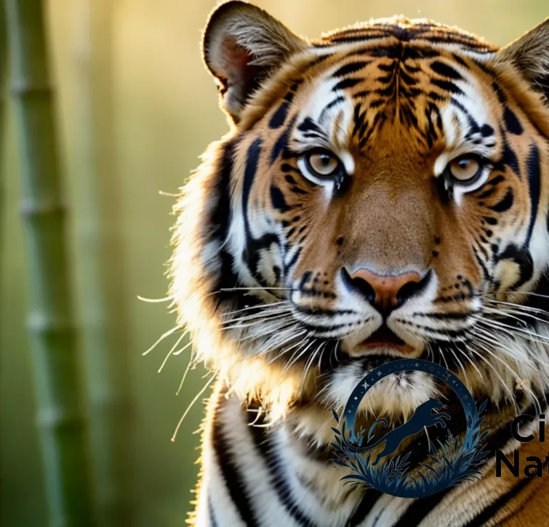"The image should show: A majestic Bengal tiger in close-up