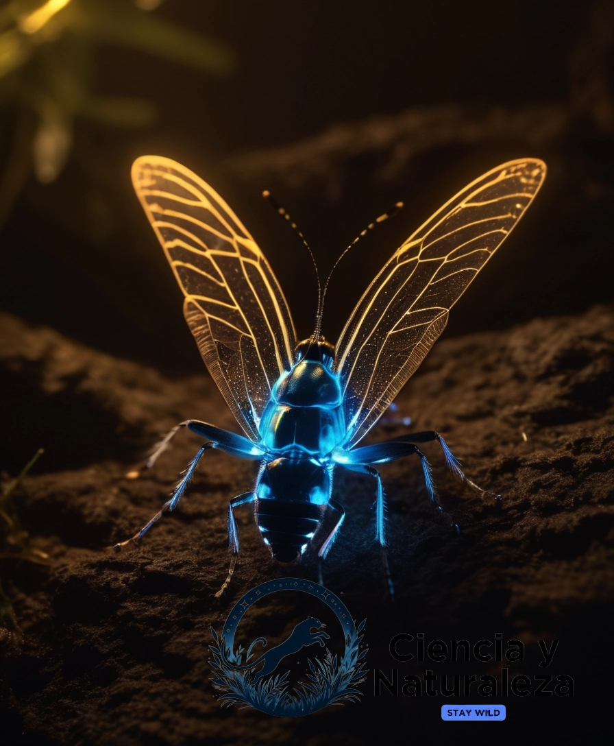 Glowing insects, highlighting bioluminescence.