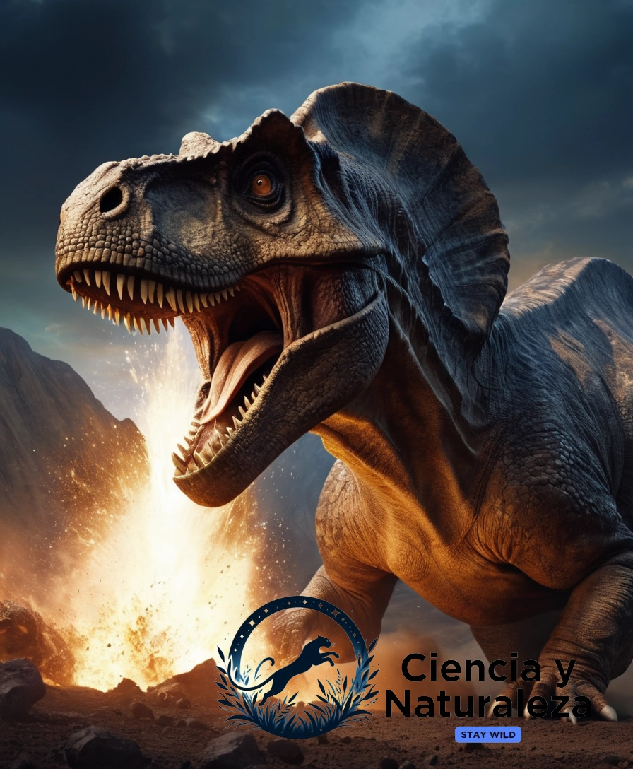 A dinosaur fossil or an asteroid hitting Earth.