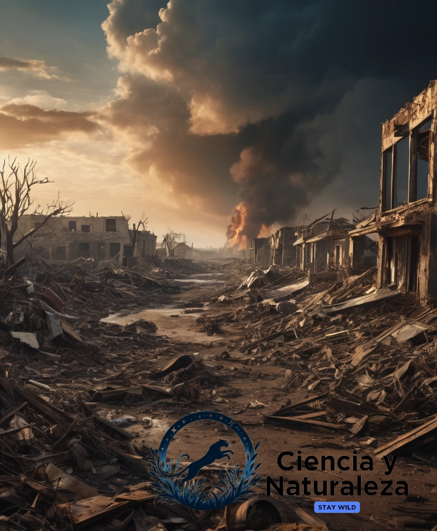 Devastating ecological disaster's aftermath.