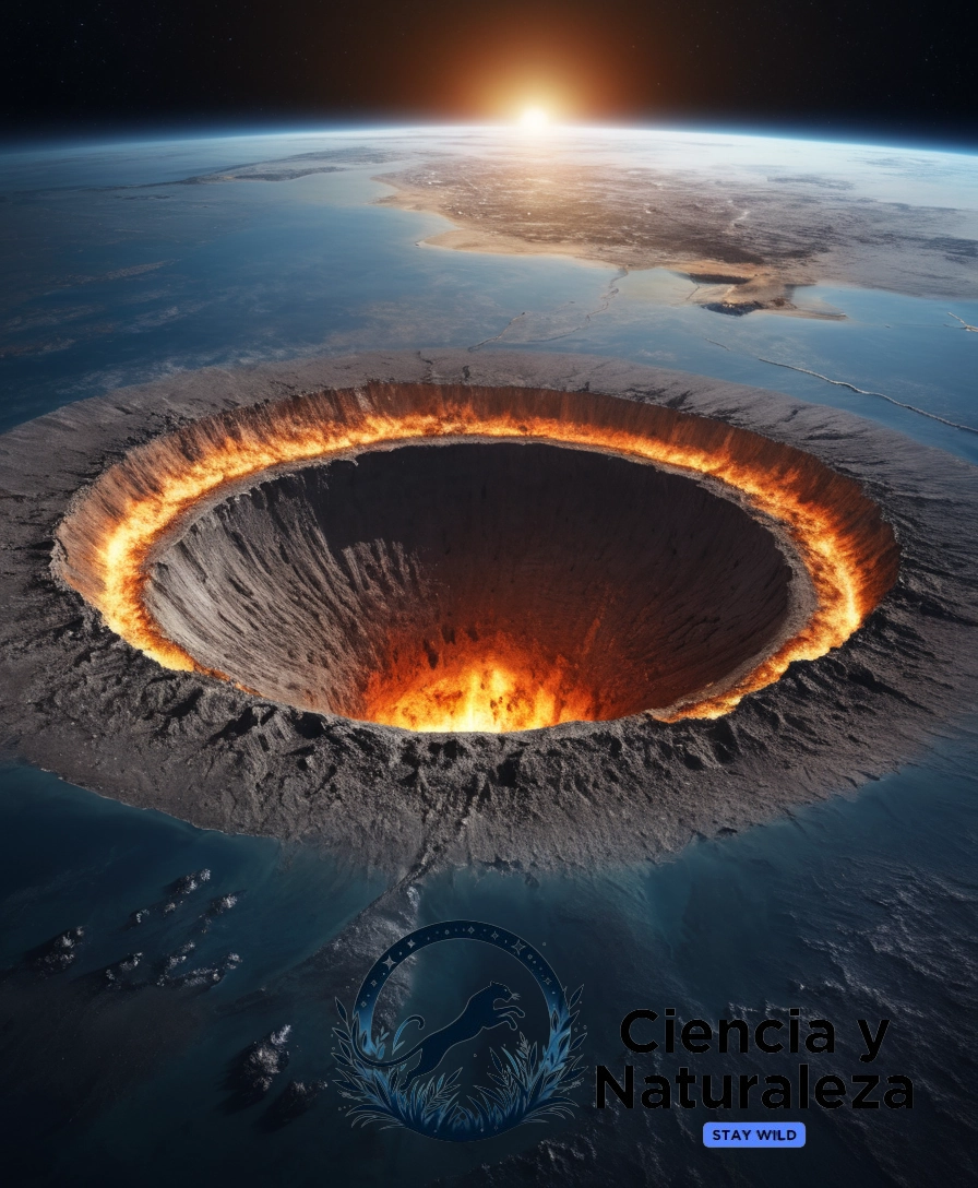 3D computer-generated model of Chicxulub crater.