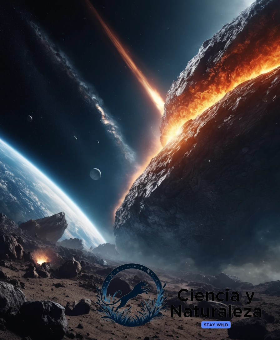 A dramatic asteroid impact scene.