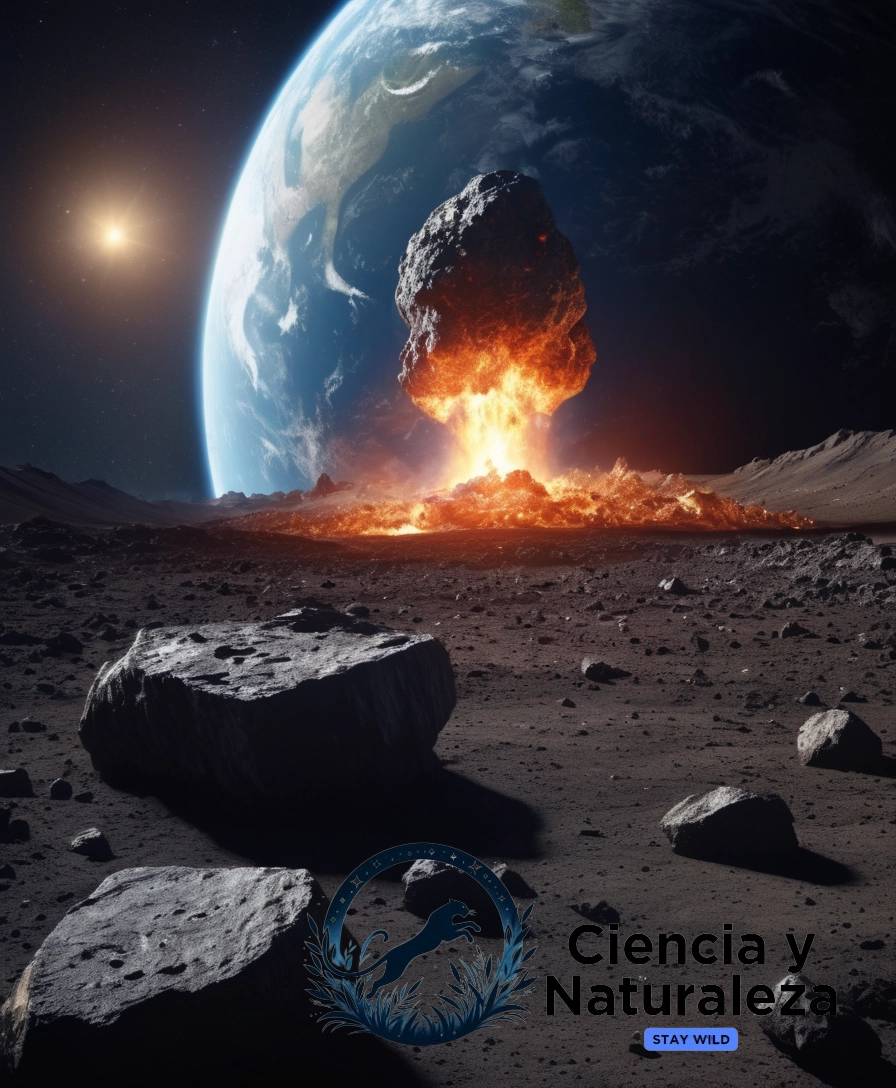 3D Earth impact, asteroid or comet.