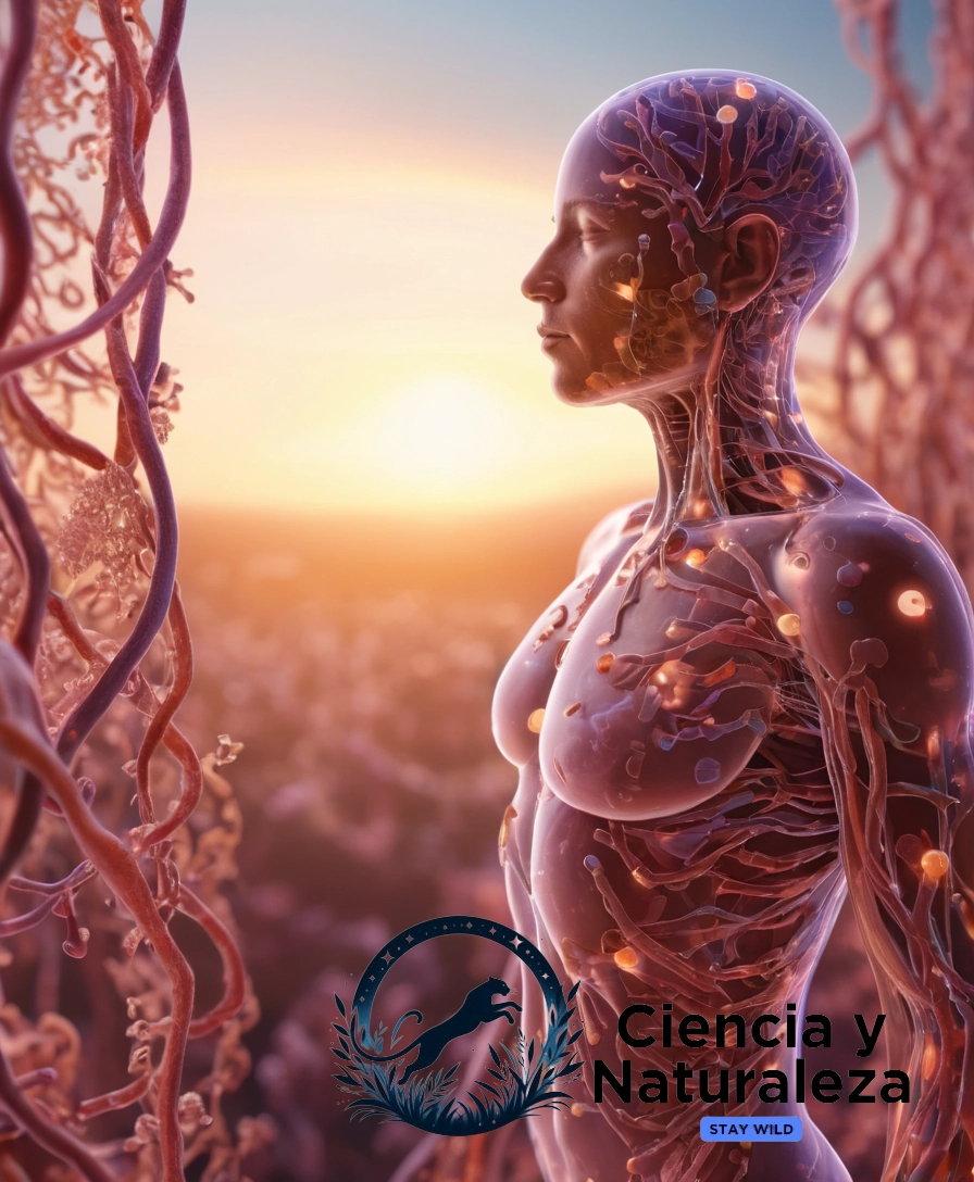 3D illustration of human microbiome connection.