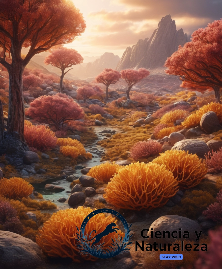 3D illustrations of cells and ecosystems.