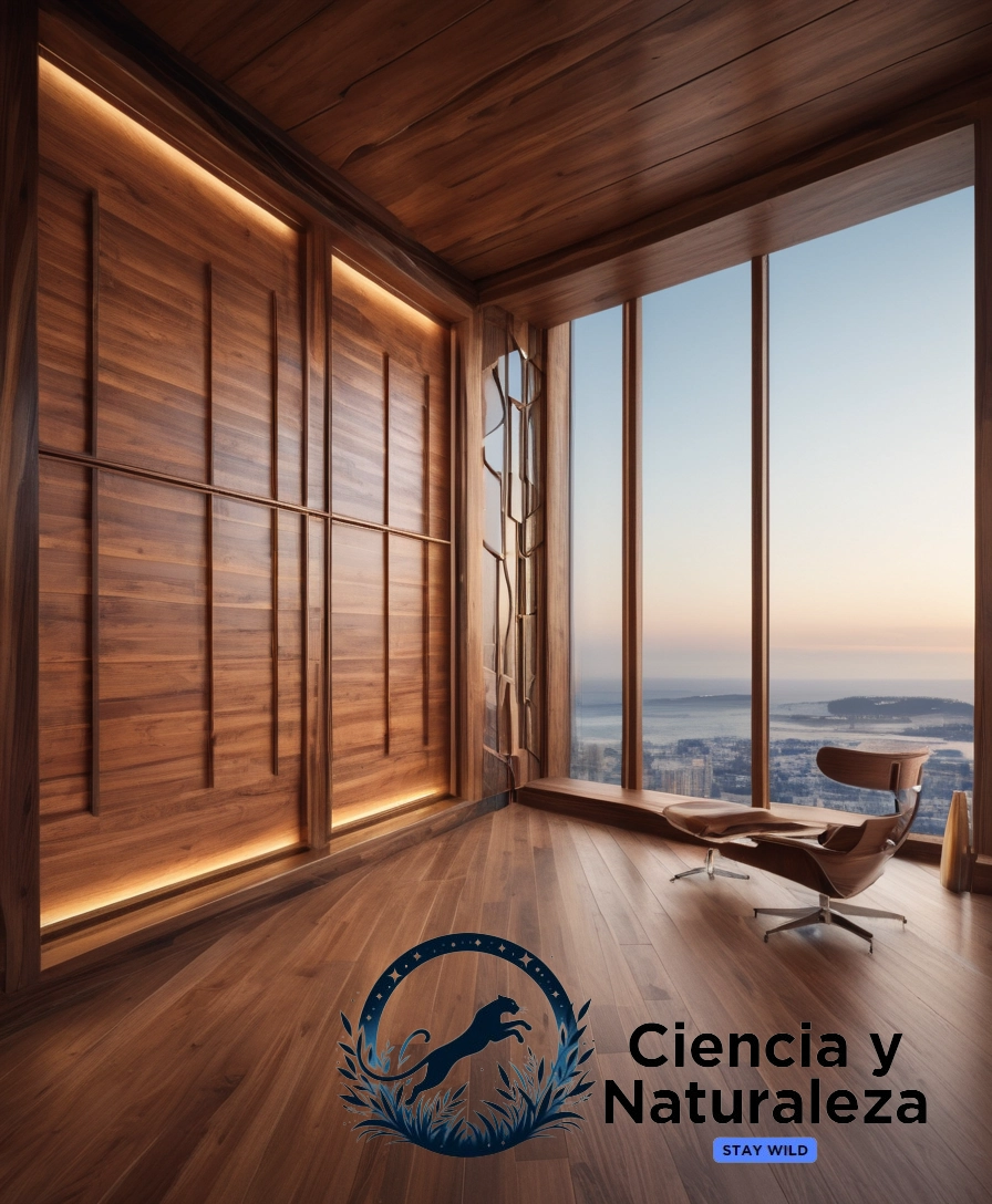 3D transparent wooden panels with futuristic design concept.