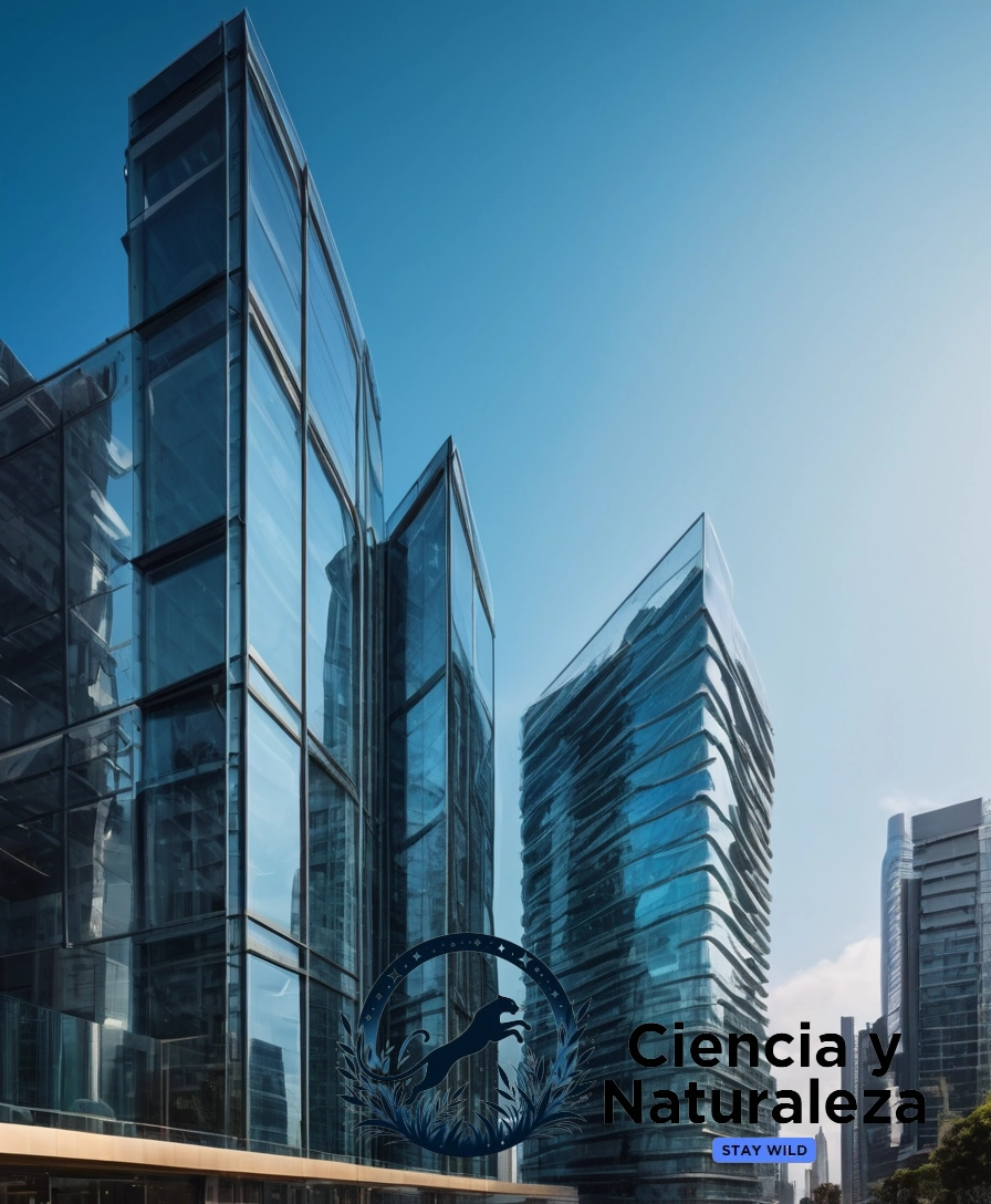 Transparent glass architecture conceptually blending with futuristic designs.