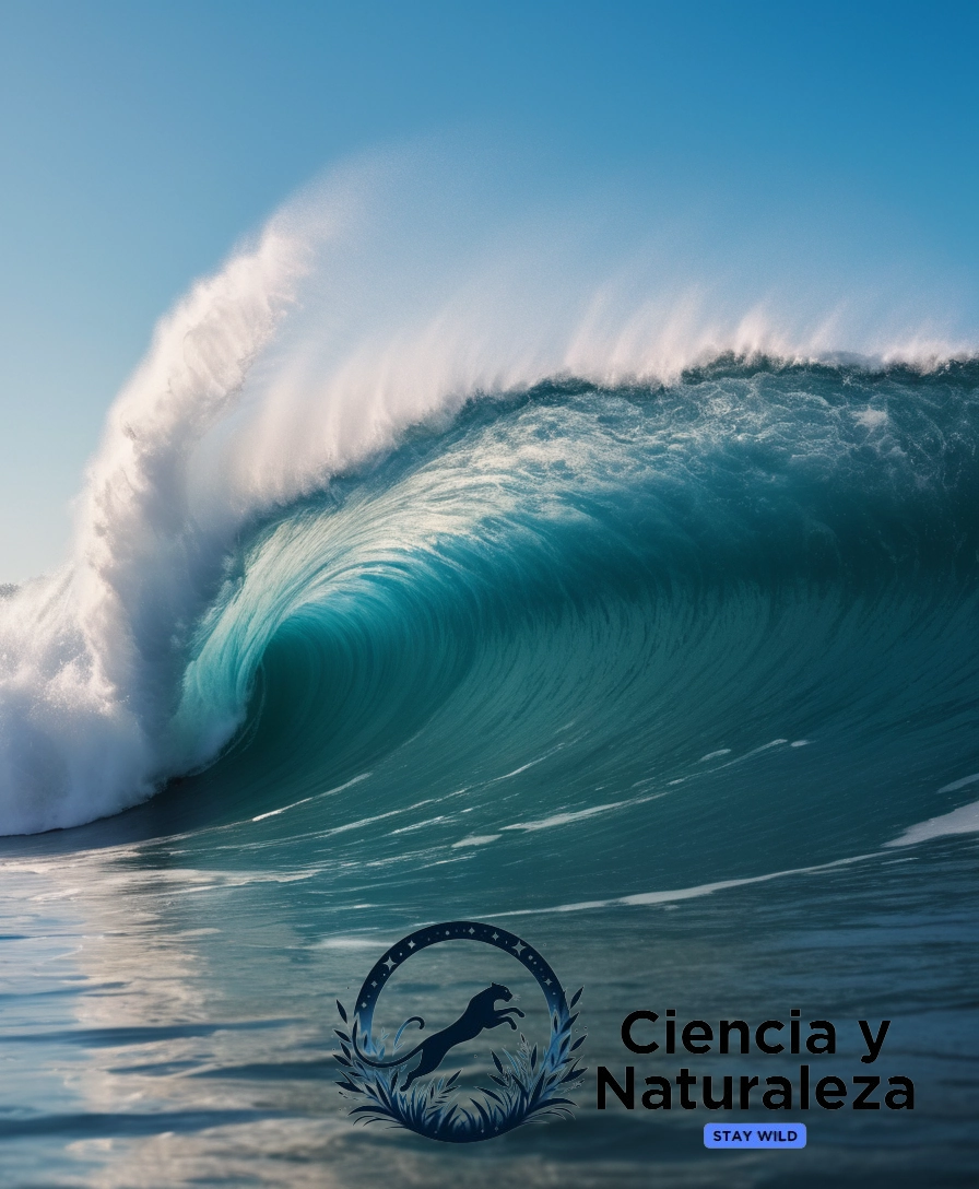 A powerful wave crashing ashore.