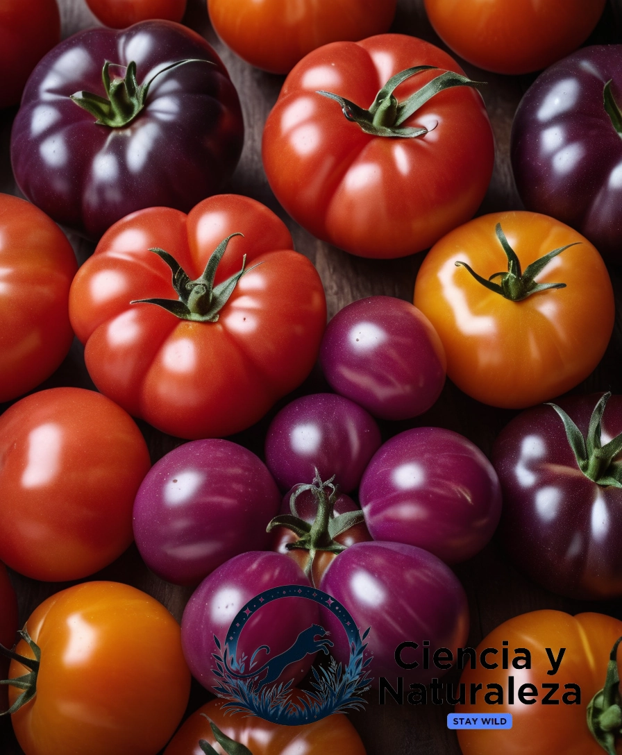 3-5 ripe purple tomatoes in a vibrant color scheme.