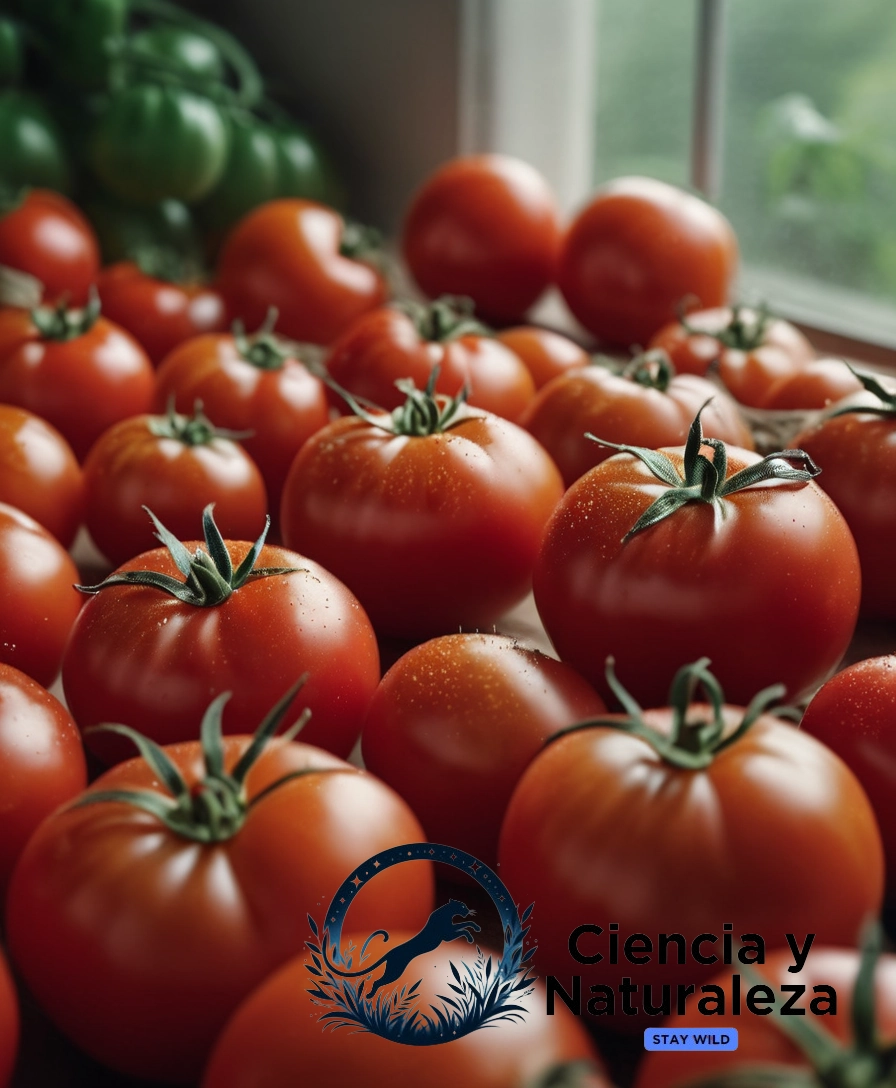 Tomatoes or food products highlighting genetic modifications.